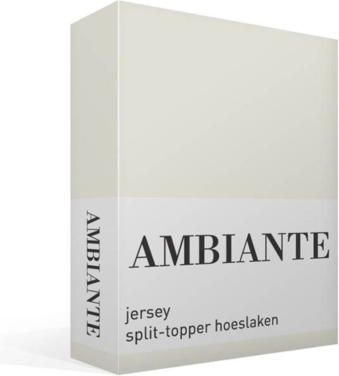 Drap-housse en jersey fendu Ambient - double - blanc cassé