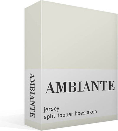 Drap-housse en jersey fendu Ambient - double - blanc cassé