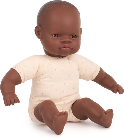 Poupée Miniland avec corps en tissu - africaine 32cm - au parfum vanille - imperméable - 10 mois