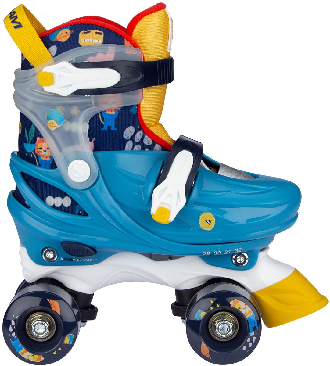 Patins à roulettes Nijdam réglables - espace exclusif x - bleu - taille 25-28
