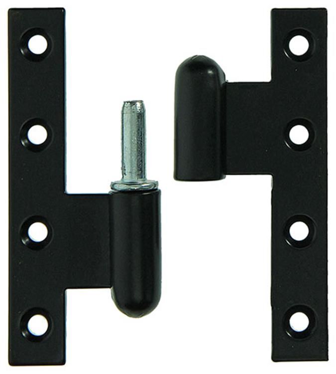 Yale 1019163 - 3 charnières lourdes plâtrées noires, gauche 110x80mm | 2 pièces