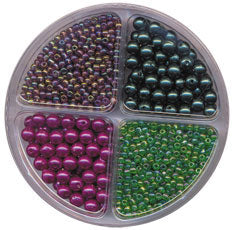 Vaessen creative • kit de perles verre plastique 4 compartiments