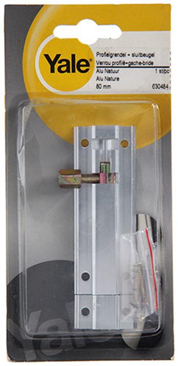 Yale 1019190 - loquet profilé avec support de verrouillage, aluminium f1 80mm | 5 pièces