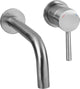 Robinet mural Differnz chrome mat - robinet de lavabo à encastrer - mitigeur froid et chaud - levier à droite