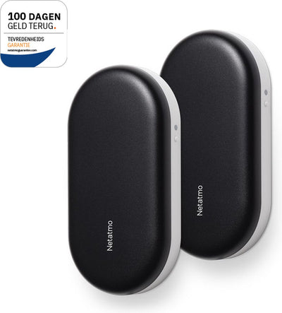 Commande intelligente Netatmo pour climatisation, compatible avec tous les climatiseurs et pompes à chaleur connectés - économie d'énergie - fonctionne avec Alexa, Google Assistant, Siri - noir - pack duo