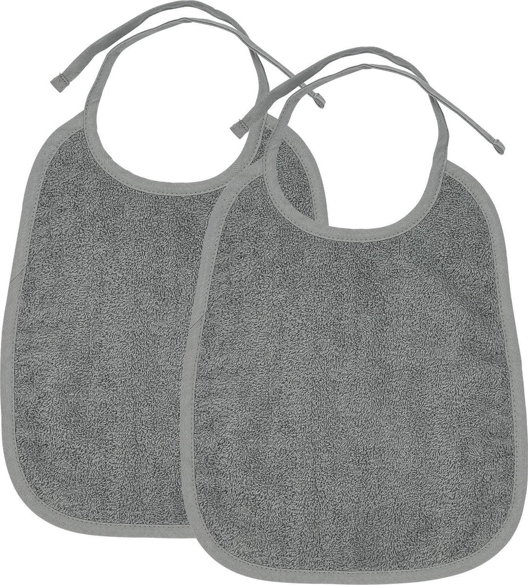 Bavoir Meyco baby uni - pack de 2 - tissu éponge - gris