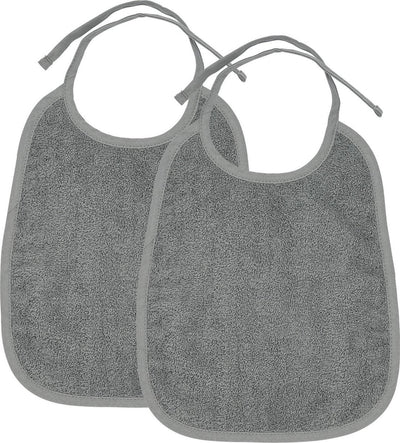 Bavoir Meyco baby uni - pack de 2 - tissu éponge - gris