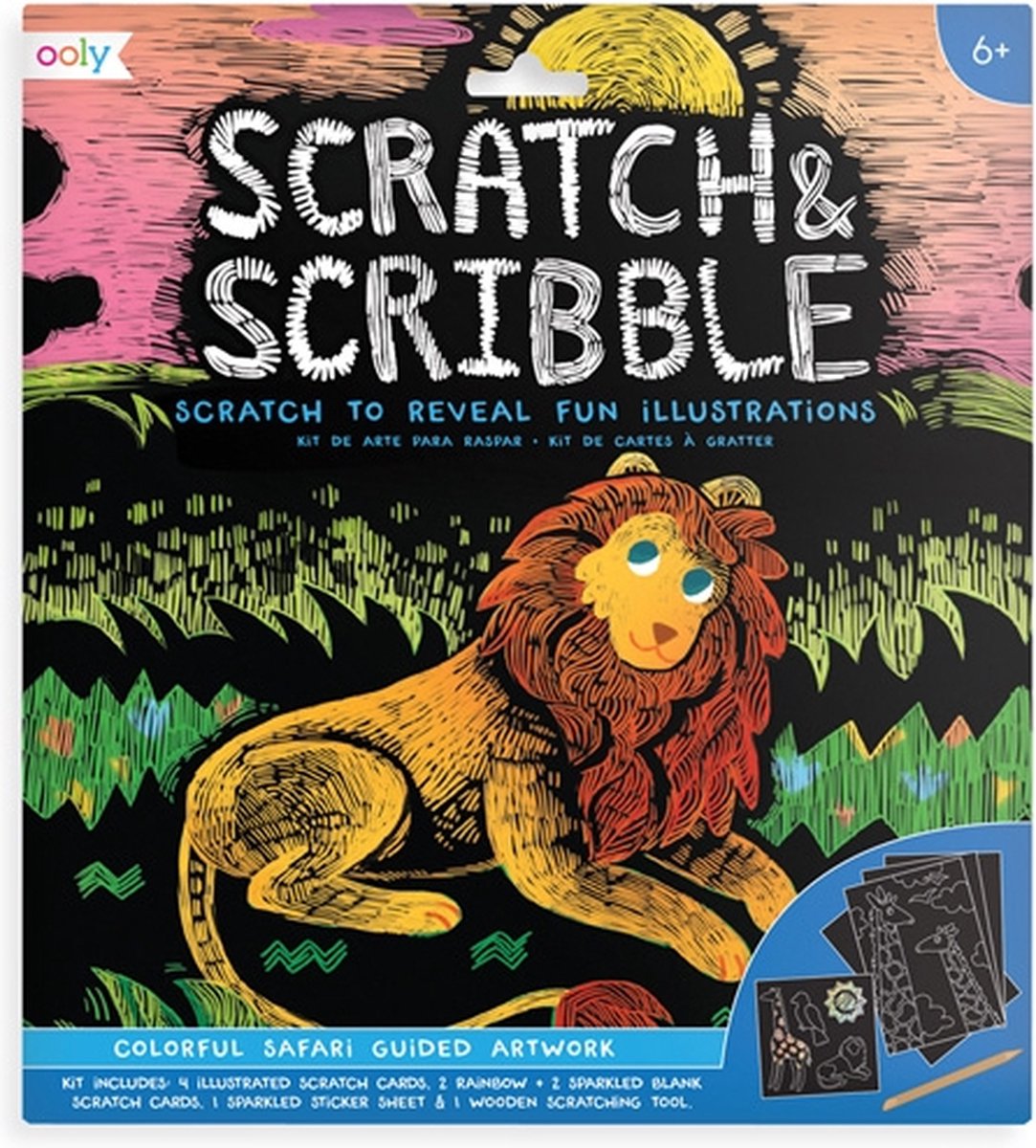 Ooly - gribouillage à gratter - safari coloré