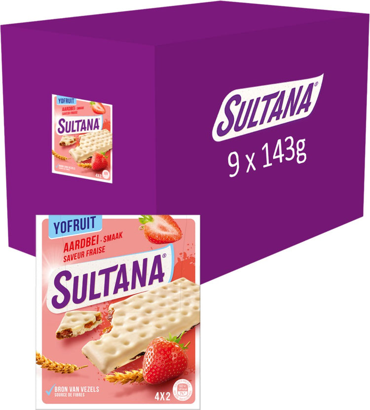 Sultana - snack - biscuit aux fruits fraise et yofruit - 9 x 143 grammes