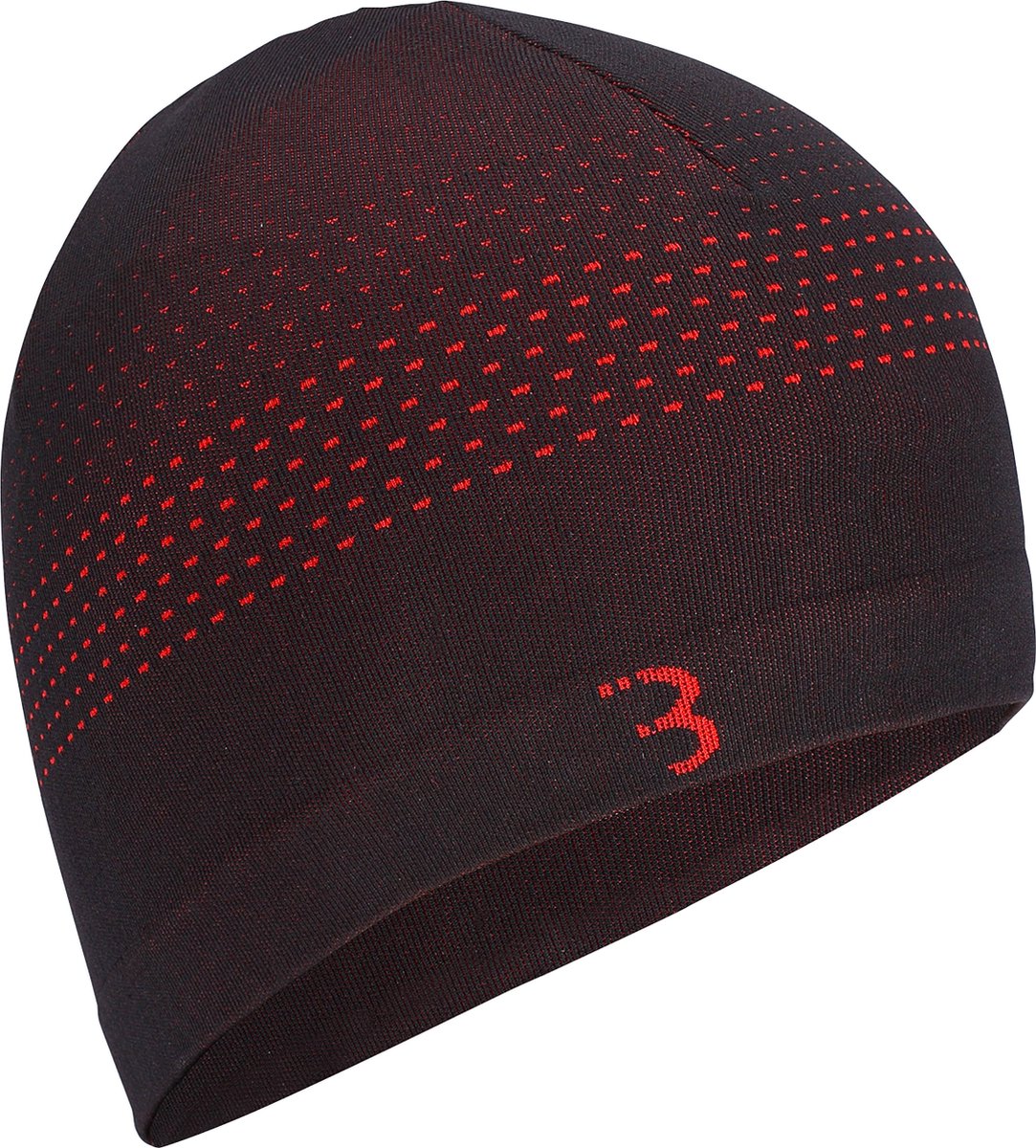 Bbb casque de cyclisme chapeau vélo hiver sapin - bonnet de cyclisme pour sous casque - 0-5 °c - sans couture et séchage rapide - unisexe - noir rouge - grand - bbw-494