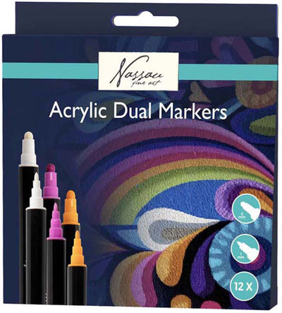 Creative Craft Group Nassau Marqueurs acryliques à double pointe – 12 pièces.