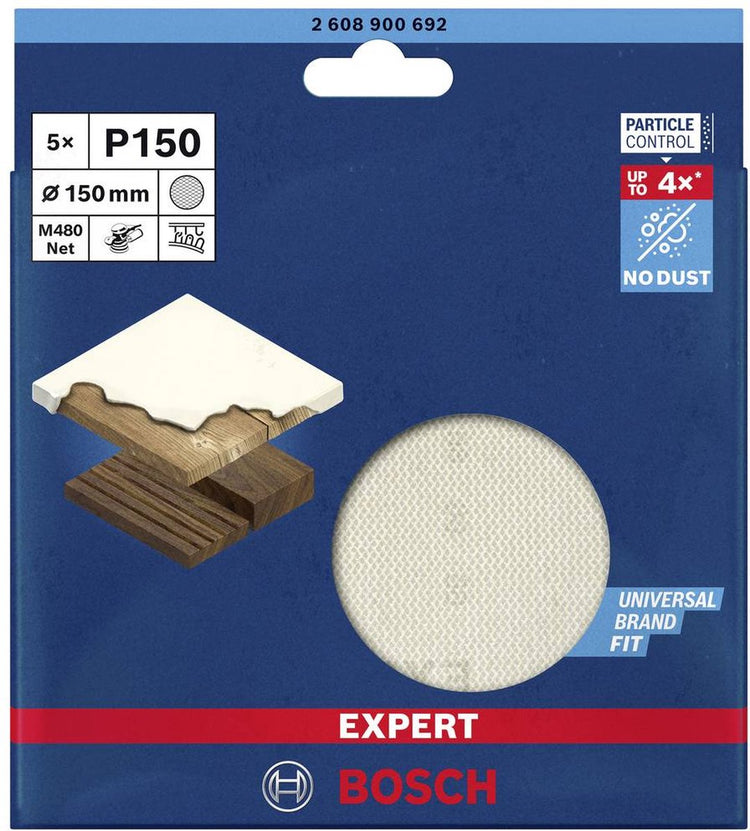 Filet de ponçage Bosch 5x expert m480 pour ponceuses excentriques 1...