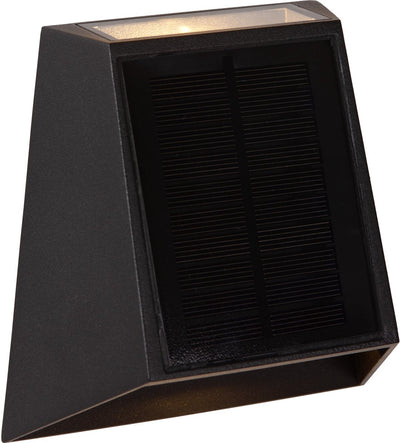 Lucide Luton - applique murale - énergie solaire - LED dimmable - 1x2W 2700K 3000K - IP54 - détecteur de mouvement jour nuit - noir