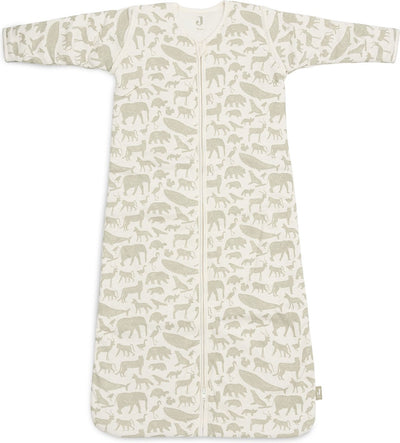 Jollein gigoteuse hiver avec manche zippée 70cm animaux - vert olive - gigoteuse d'hiver