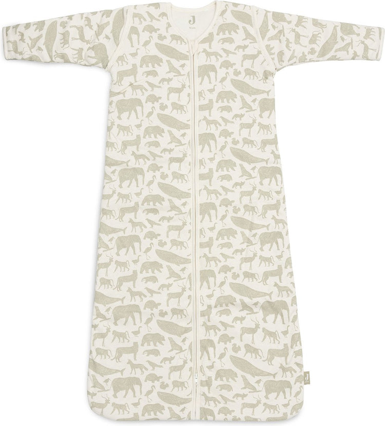 Jollein gigoteuse hiver avec manche zippée 70cm animaux - vert olive - gigoteuse d'hiver