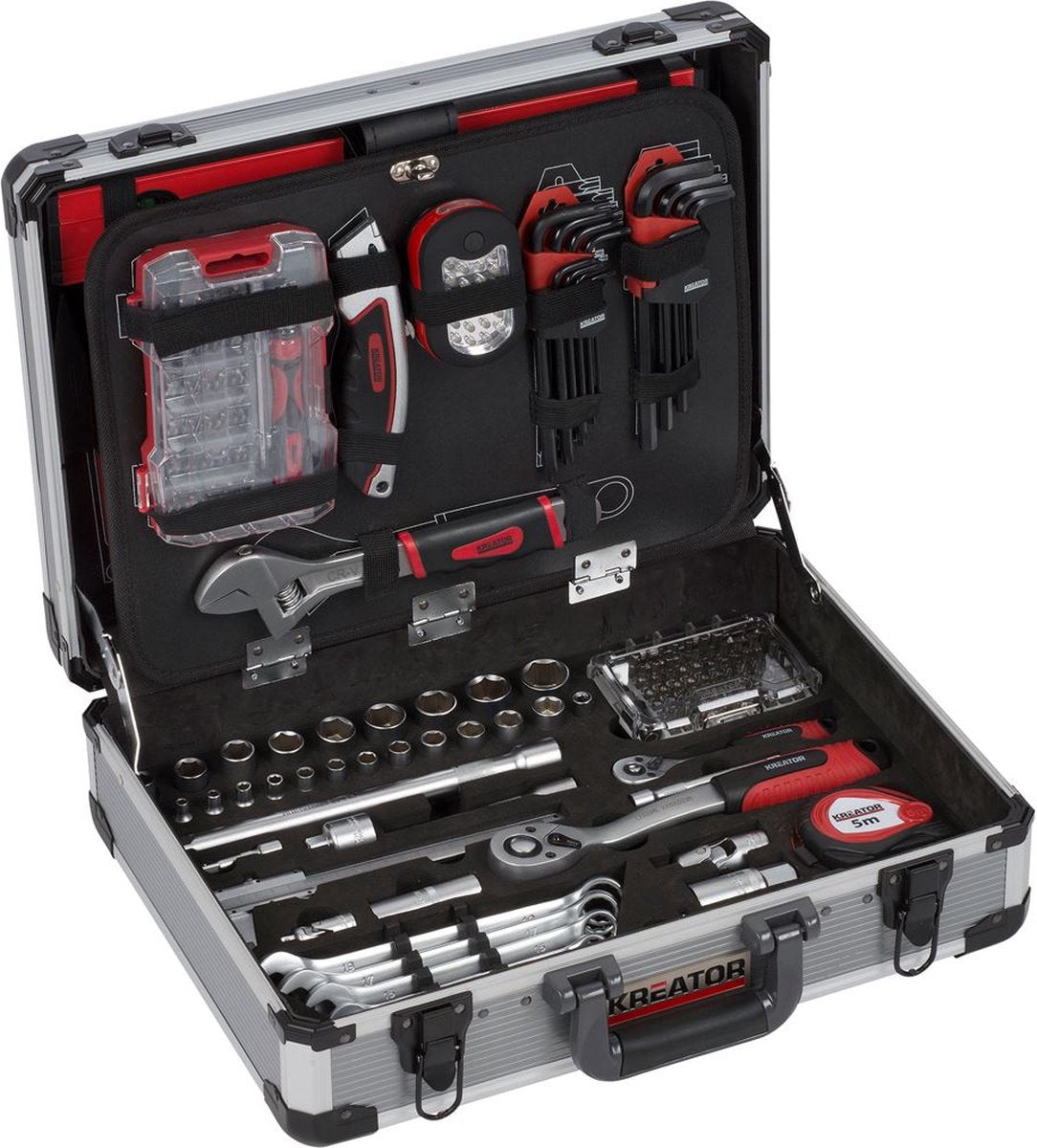 Mallette à outils Kreator krt951013 - 180 pièces - mallette en aluminium