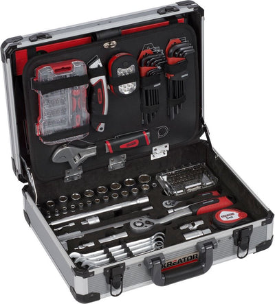 Mallette à outils Kreator krt951013 - 180 pièces - mallette en aluminium