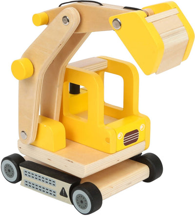 Petit pied - excavateur en bois jaune