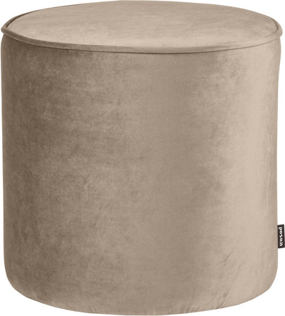 Woood pouf haut sara - velours - kaki - 46x46x46
