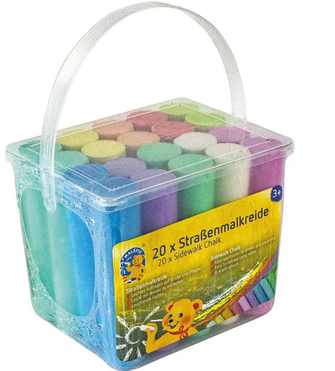Craie de trottoir Pustefix - 20 pièces - donne de la couleur au monde - 4 ans