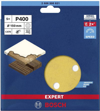 Bosch accessoires expert c470 2608900821 papier abrasif excentrique perforé (ø) 150 mm 5 pièce(s)