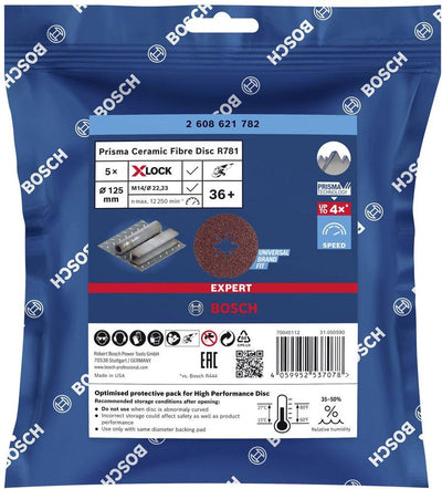 Prisme expert Bosch r781 - disque fibre - 125mm - x-lock - p36