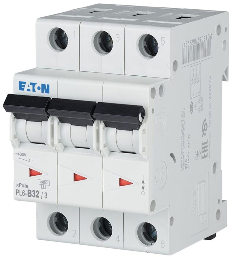 Disjoncteur d'installation Eaton 3p 32a - pl6-b32 3 - type b