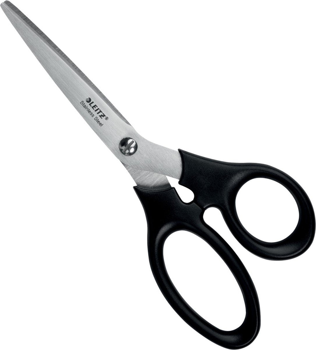 Ciseaux Leitz en acier inoxydable - 185 mm - manche ergonomique - noir