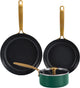 Combekk element expert set de poêles 4 pièces - sans pfas - 100% aluminium recyclé - revêtement antiadhésif en céramique - convient pour induction - vert