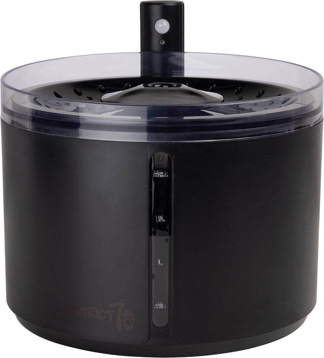 District 70 - débit 2,2 l - fontaine à eau sans fil pour animaux - noir