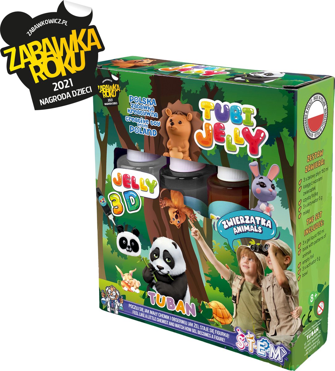 Tuban - set de gelée de tubi avec 3 couleurs – animaux