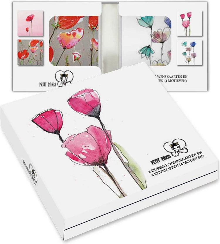 Porte-cartes Petit Paris - fleurs roses