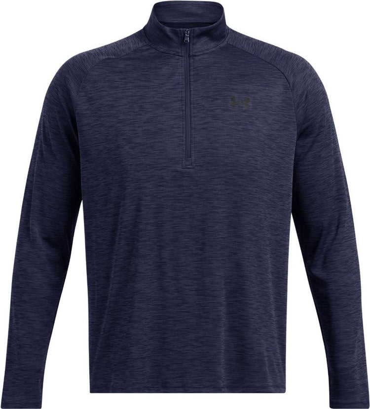 Under Armour UA Tech Texturé 1-2 Zip-Blu Chemise de sport pour homme - minuit marine - noir