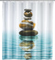Wenko rideau de douche méditation 180x200cm polyester - avec anneaux de suspension - imperméable - lavable - séchage rapide