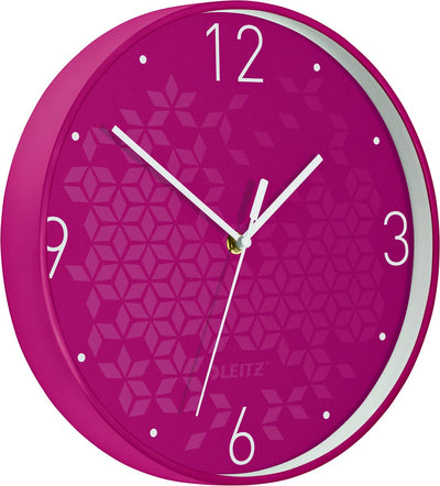 Leitz wow horloge murale silencieuse moderne - rose