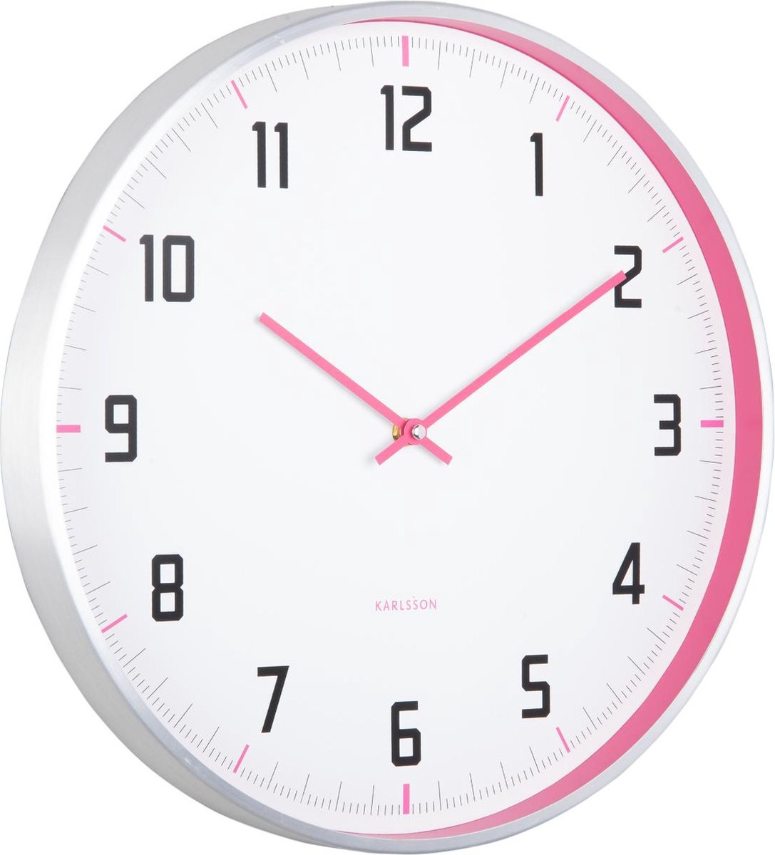Karlsson horloge murale sportive - rose - ø40cm - horloge murale scandinave