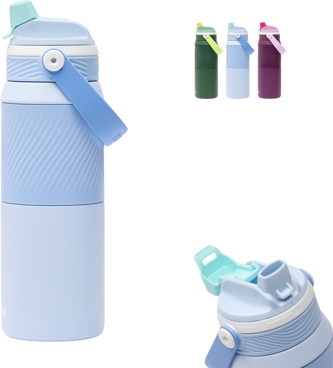 Gourde isotherme Kambukka dupla 750 ml - Gourde 2 en 1 - 100 % étanche - Nuage de ciel