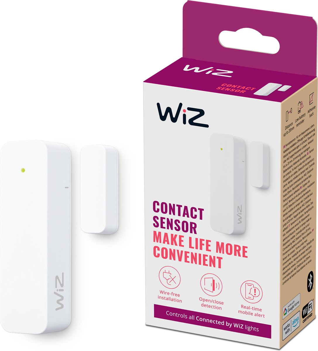Capteur de contact Wiz - surveillance de la maison - notifications directes via l'application