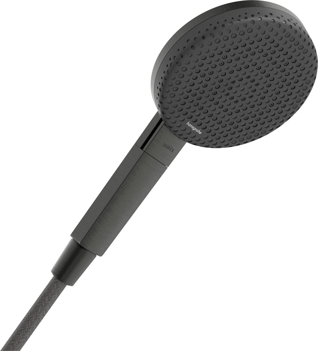 Hansgrohe Raindance Alive Select S - Douchette à main - Économie d'eau Ecosmart - Commande par bouton Select - Taille 125 mm - 3 fonctions de pulvérisation - Chrome noir brossé