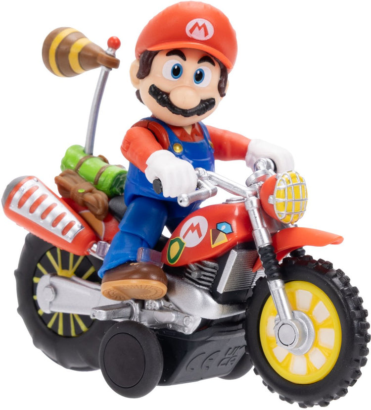 Jakks Pacific la figurine Super Mario Galaxy Movie avec moto rétractable figurine Mario 6 cm