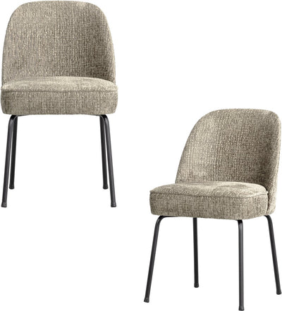 Chaises de salle à manger Woood vogue - tissu velours - champ de blé - lot de 2