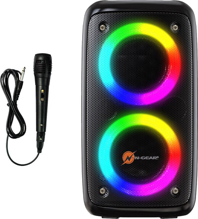 N-gear lgp 23m - enceinte de fête bluetooth sans fil - set karaoké - 1 microphone - éclairage disco
