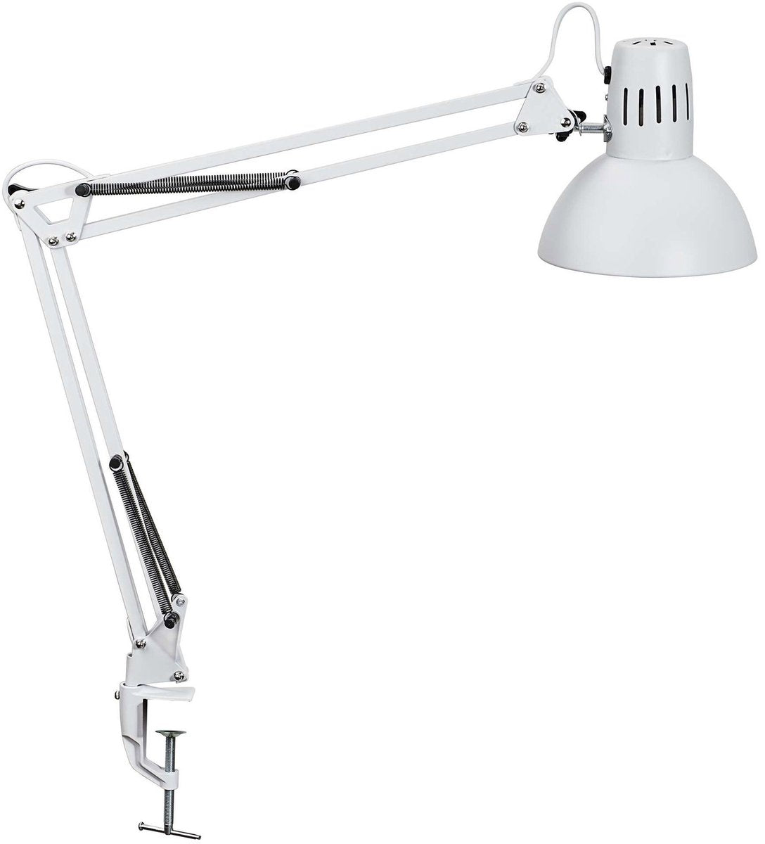 Lampe de bureau d'étude Maul - LED - métal - blanc - lampe de table avec pince - culot E27
