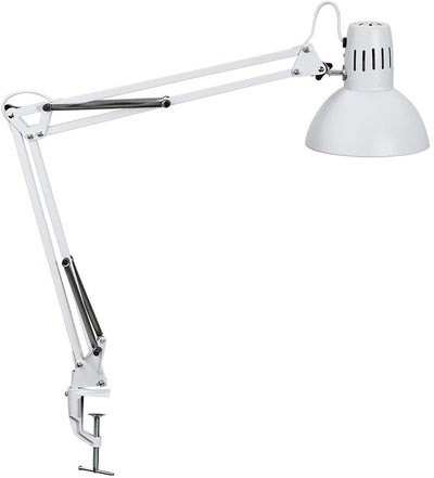 Lampe de bureau d'étude Maul - LED - métal - blanc - lampe de table avec pince - culot E27