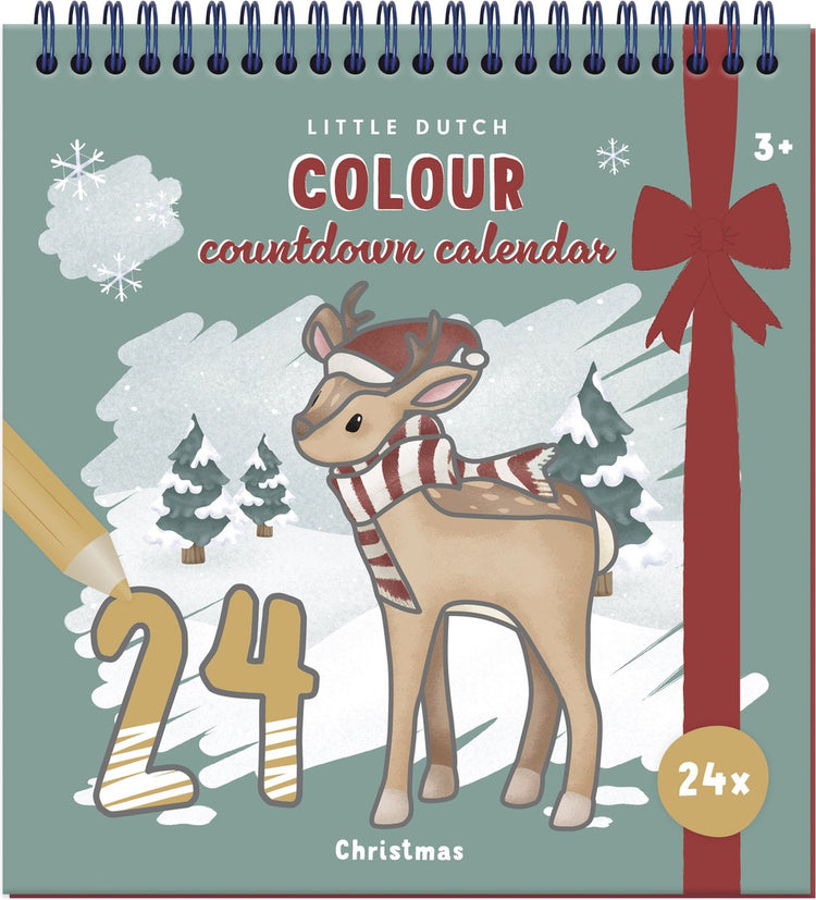Calendrier du compte à rebours de Noël Little Dutch - livre de coloriage - jouets créatifs - décoration de Noël
