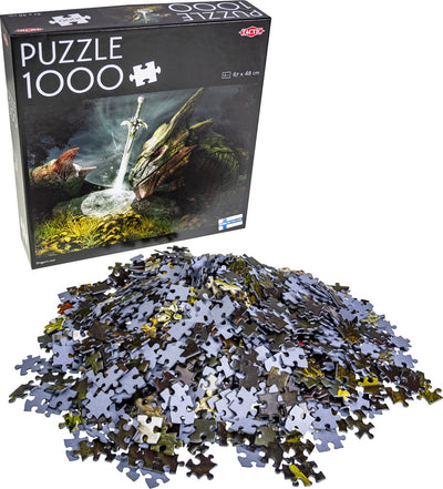 Tactic Dragon's Nest - Puzzle - 1000 pièces - Epic Fantasy avec des dragons - Épée mystique dans la forêt - Haute qualité scandinave