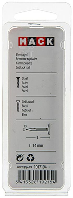 Mack 1017194 - bloc clou acier bleui 50 gr14 mm | 10 pièces