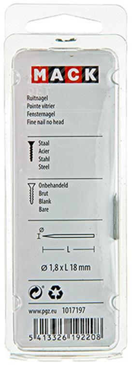 Mack 1017197 - clou diamanté acier non traité 50gr 1,8 x 18 mm | 10 pièces