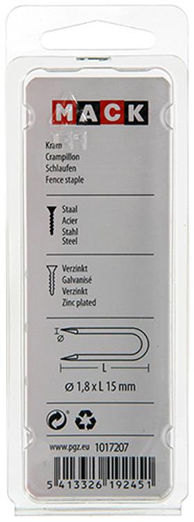 Mack 1017207 - acier de base galvanisé 75 gr 1,8 x 15 mm | 5 pièces