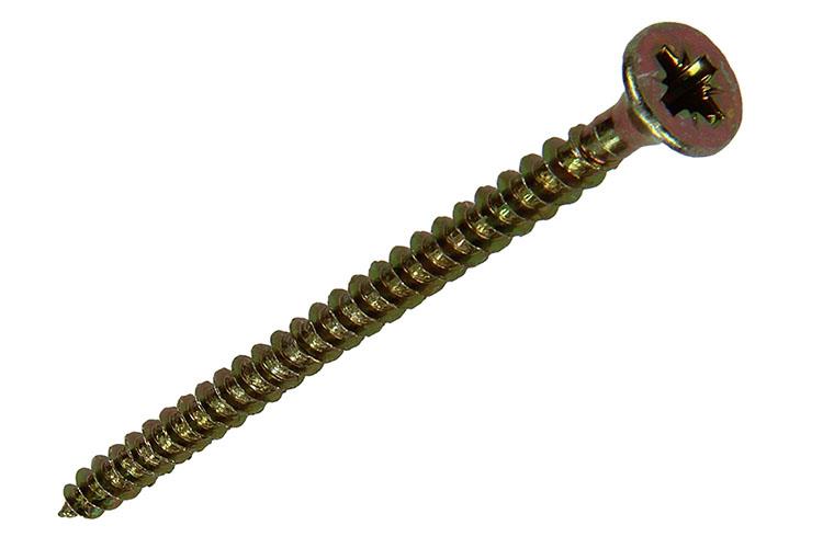 Mack 1017229 - vis pour panneaux d'aggloméré avec tête plaquée jaune 14 pcs 3,5 x 50 mm | 10 pièces